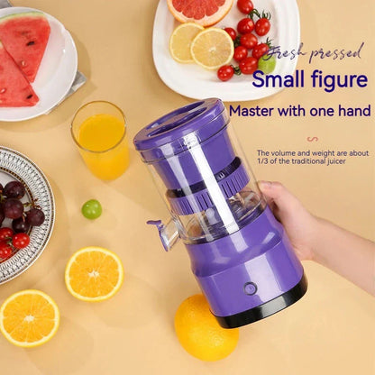 Rechargeable electric citrus juicer for squeezing lemons, limes, oranges, and other citrus fruits