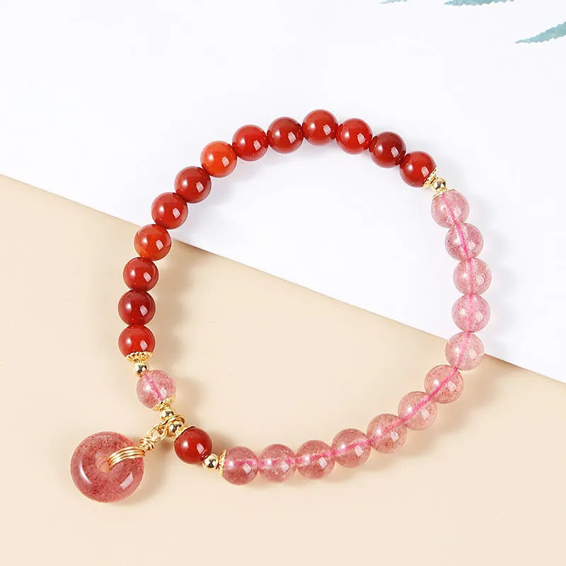 Green crystal bead bracelet for women with manual stringing and adjustable design