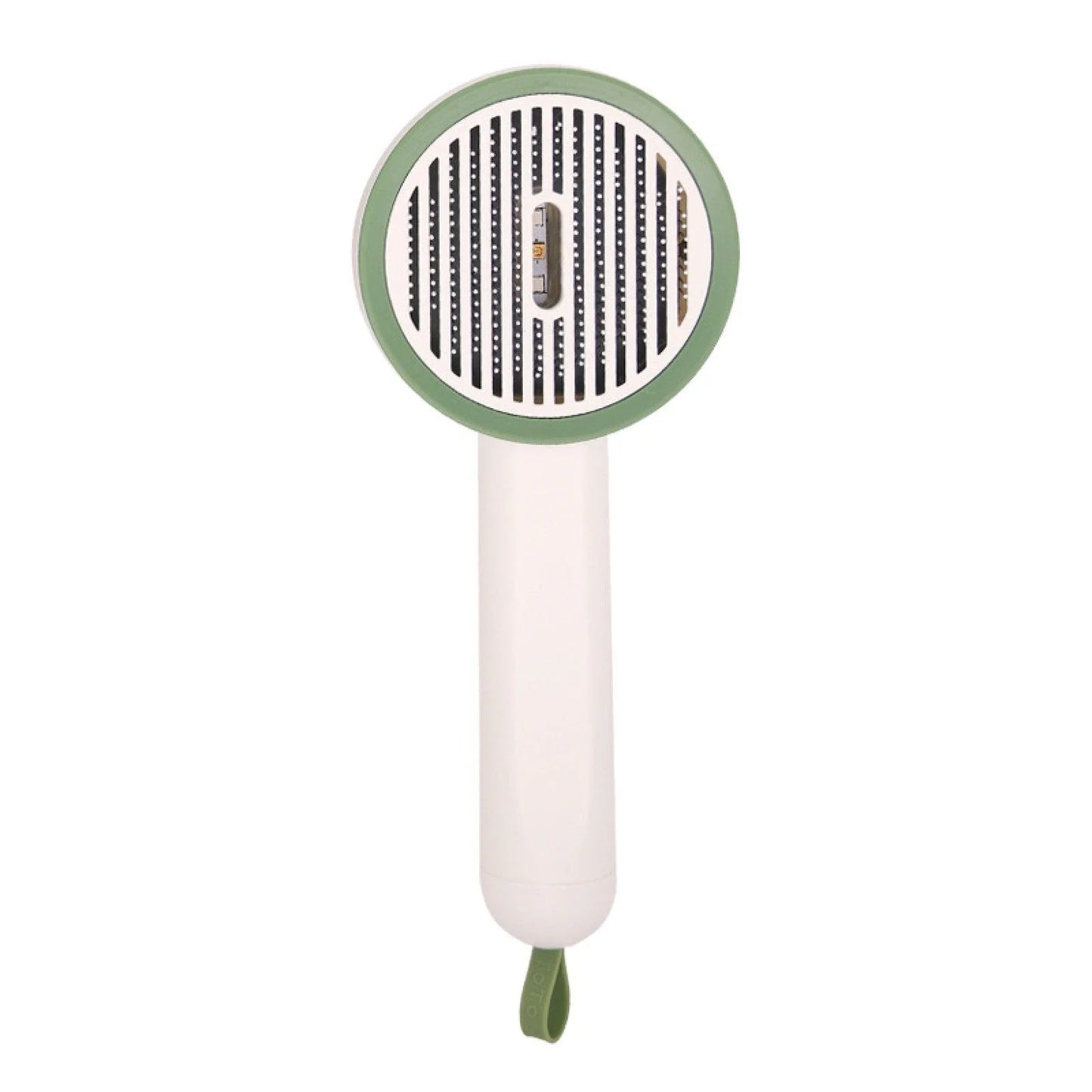 Rechargeable pet grooming brush with UV-C sterilization and automatic hair collection