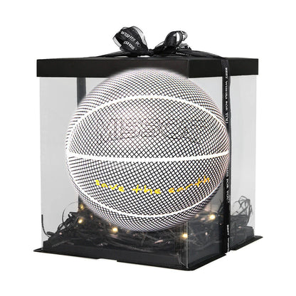 Glowing luminous fluorescent basketball with unique reflective effects for night games