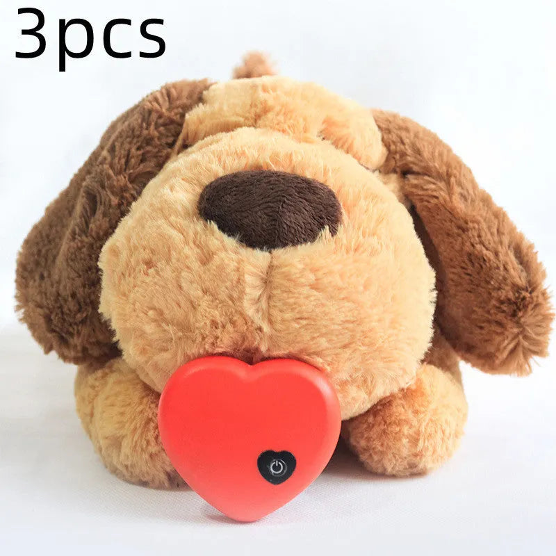 Interactive heartbeat plush toy dog for calming anxiety, 20x35x18cm, ordinary style