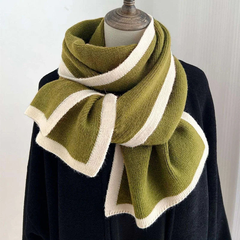 Knitted wool scarf in six colours for winter warmth and style