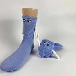 Mid tube black and white couple matching holding socks with moisture absorption