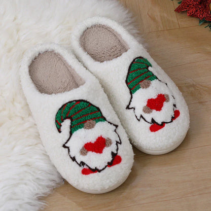 Cozy cartoon santa claus home slippers in various colors for men and women