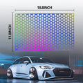 Black honeycomb pattern adhesive sticker for car taillight decoration, measuring 48x30 cm.
