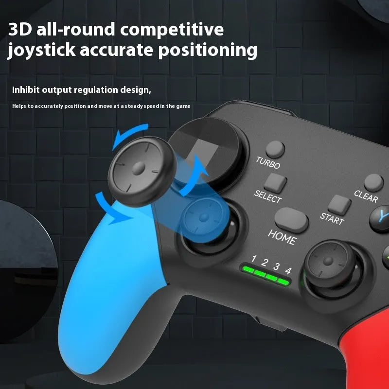 Bluetooth wireless 2.4G gamepad with receiver and bracket for PC TV mobile Android Switch ABS Type-C