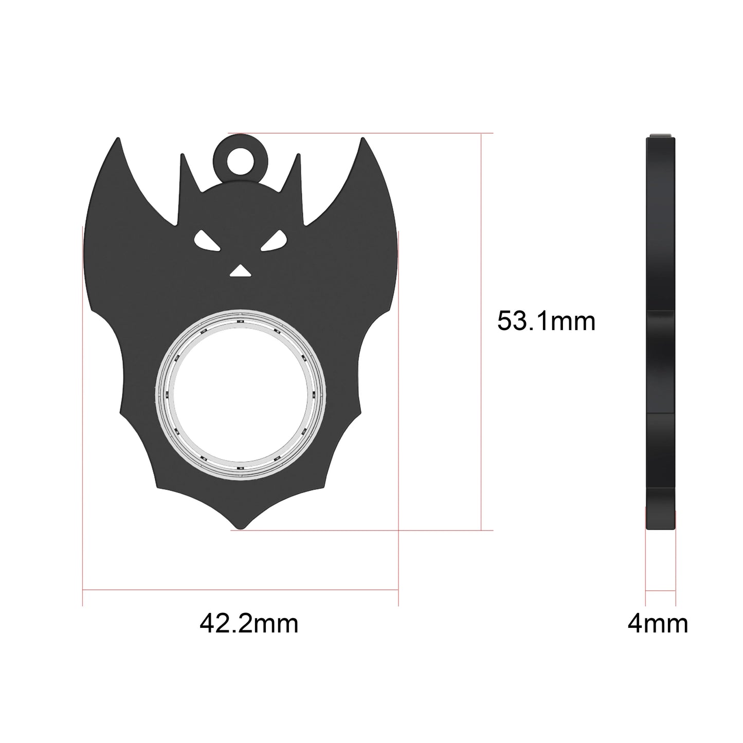 Halloween Bat Demon Ghost Fidget Spinner Keychain for stress relief