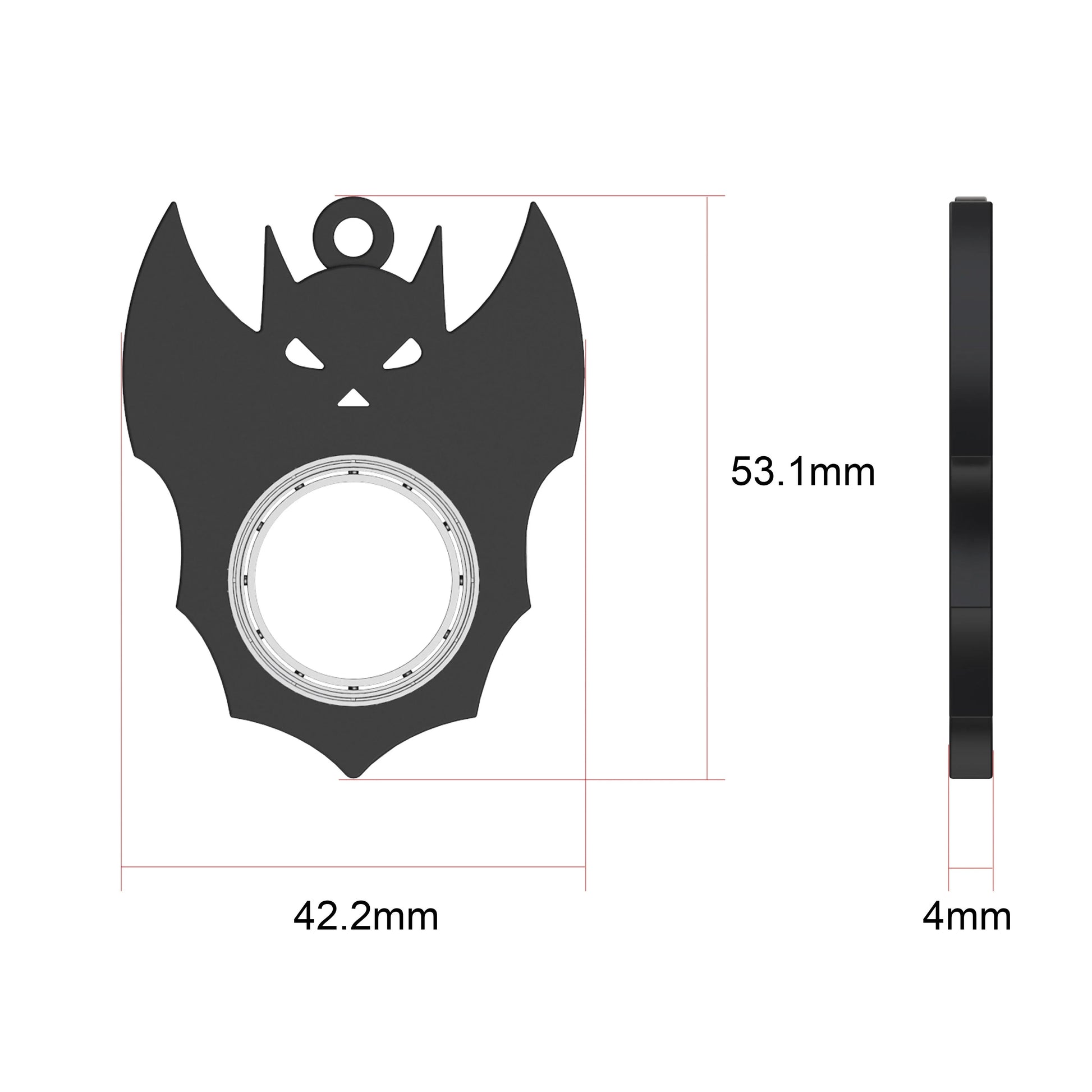 Halloween Bat Demon Ghost Fidget Spinner Keychain for stress relief