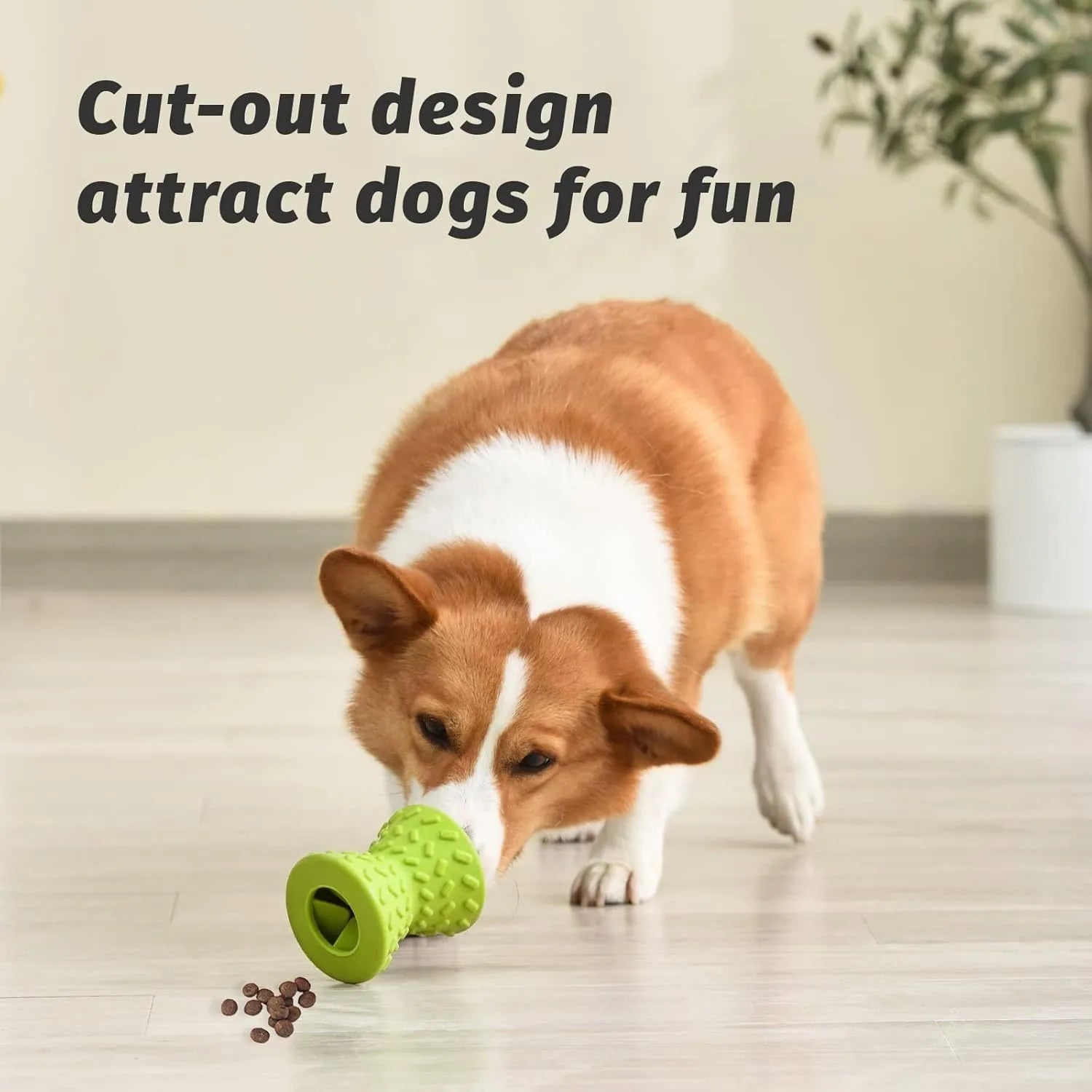 Blue natural rubber interactive treat dispensing dog bone toy for aggressive chewers.