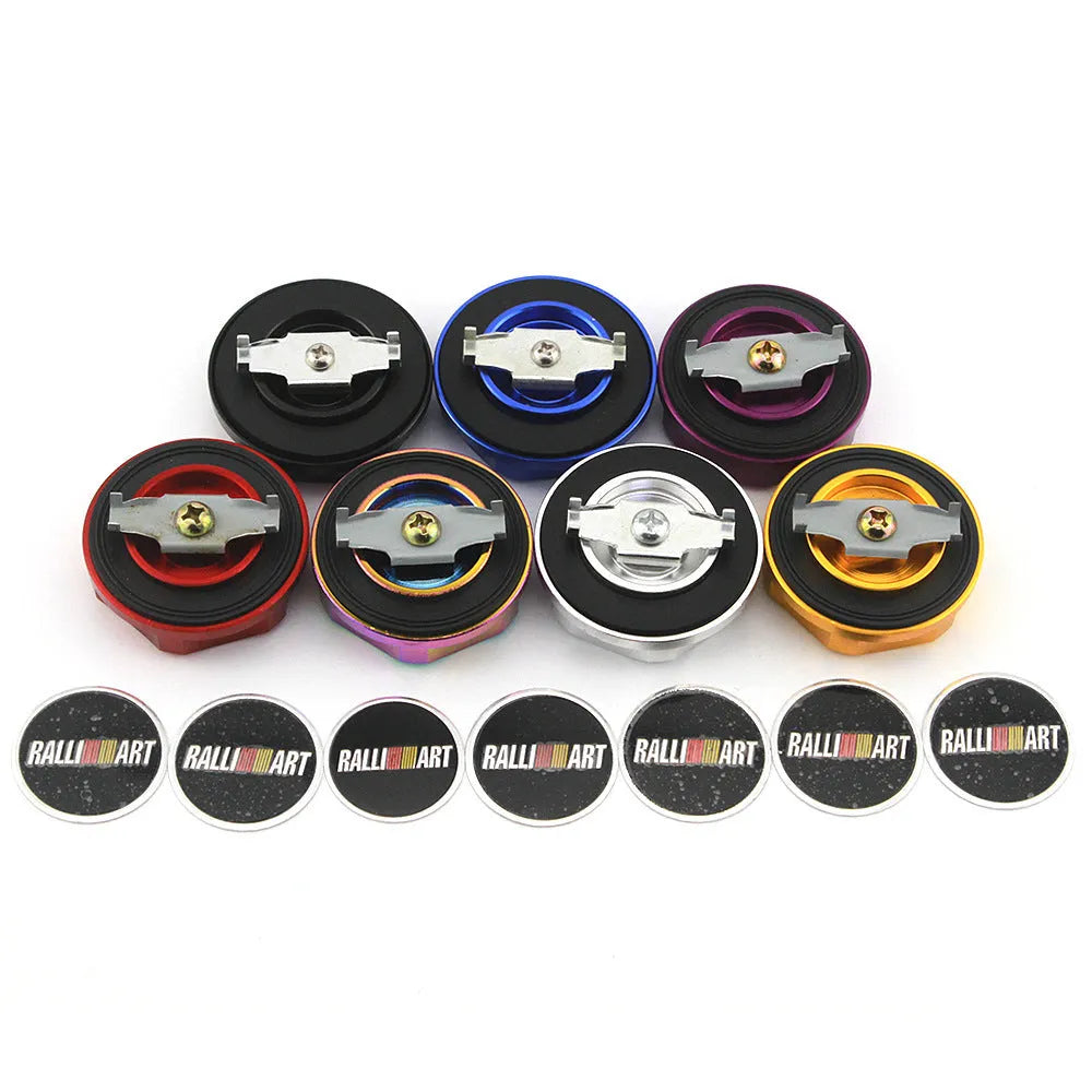 Aluminium alloy oil filter cap for Mitsubishi car modification in six colour options.