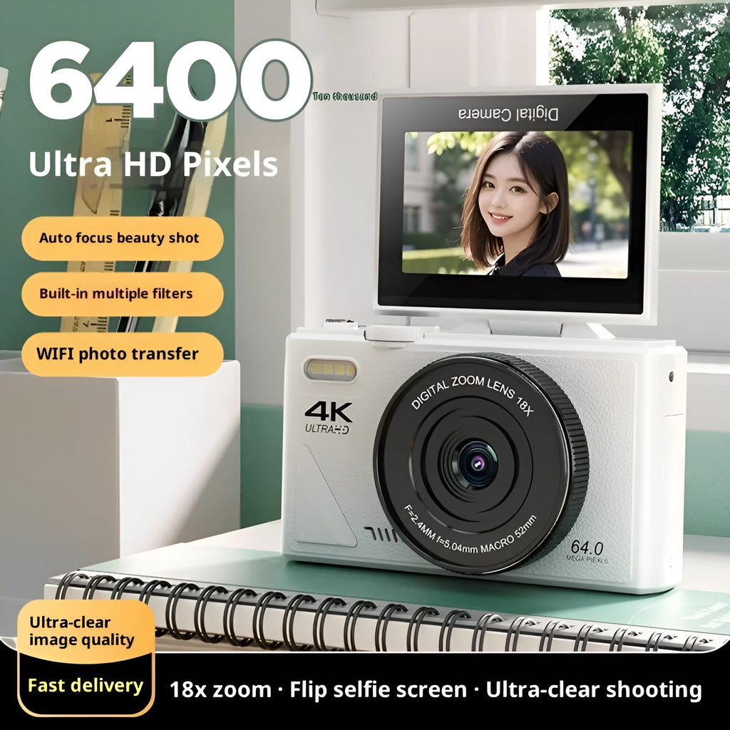CCD HD digital camera with WiFi transmission, plastic body, full HD screen, 11.5cm x 4.6cm x 6.95cm