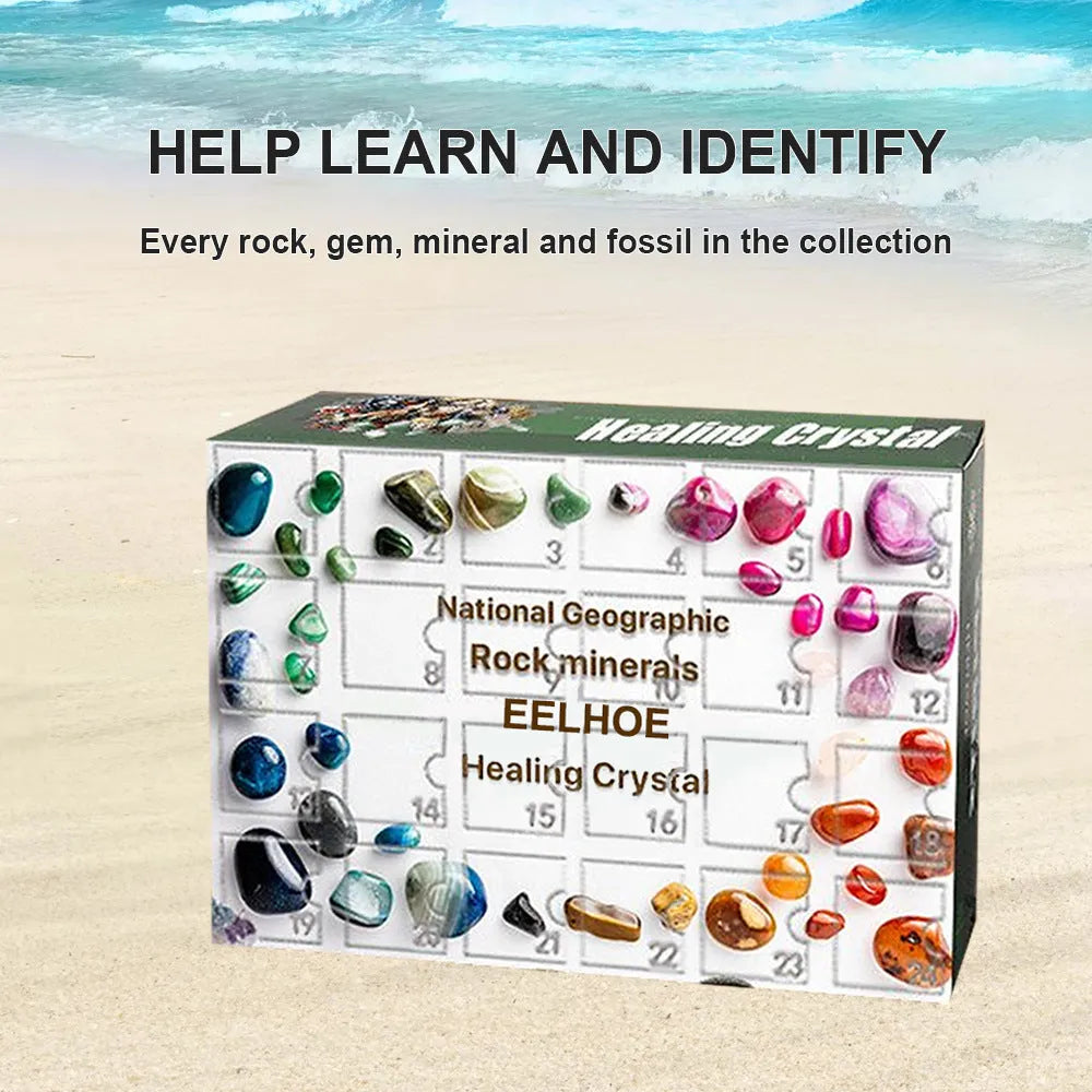 Ore green gift box with 24 individual compartments for organising small items like jewellery or beads.