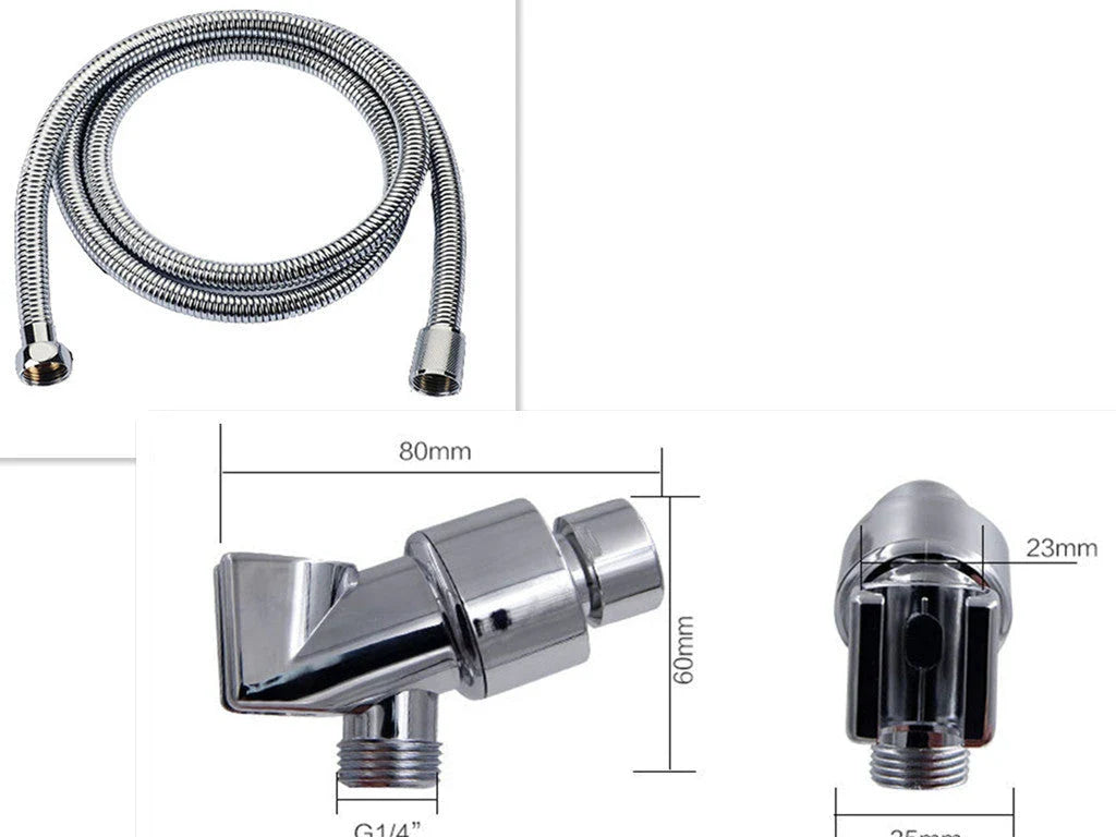 High-pressure handheld shower nozzle with cotton filter and stop button in various colours