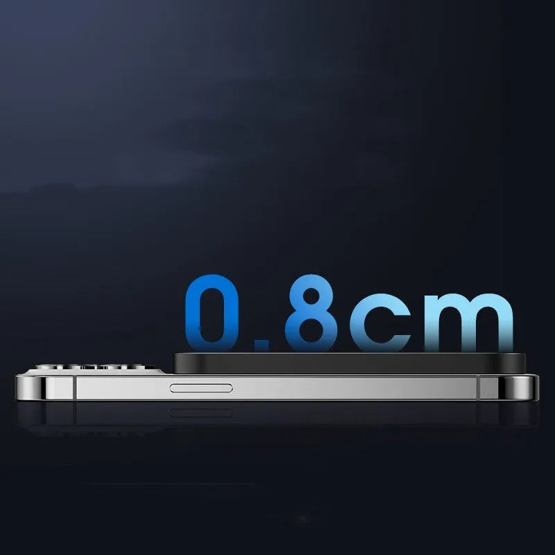 Titanium gold magnetic wireless power bank with alloy metal shell.