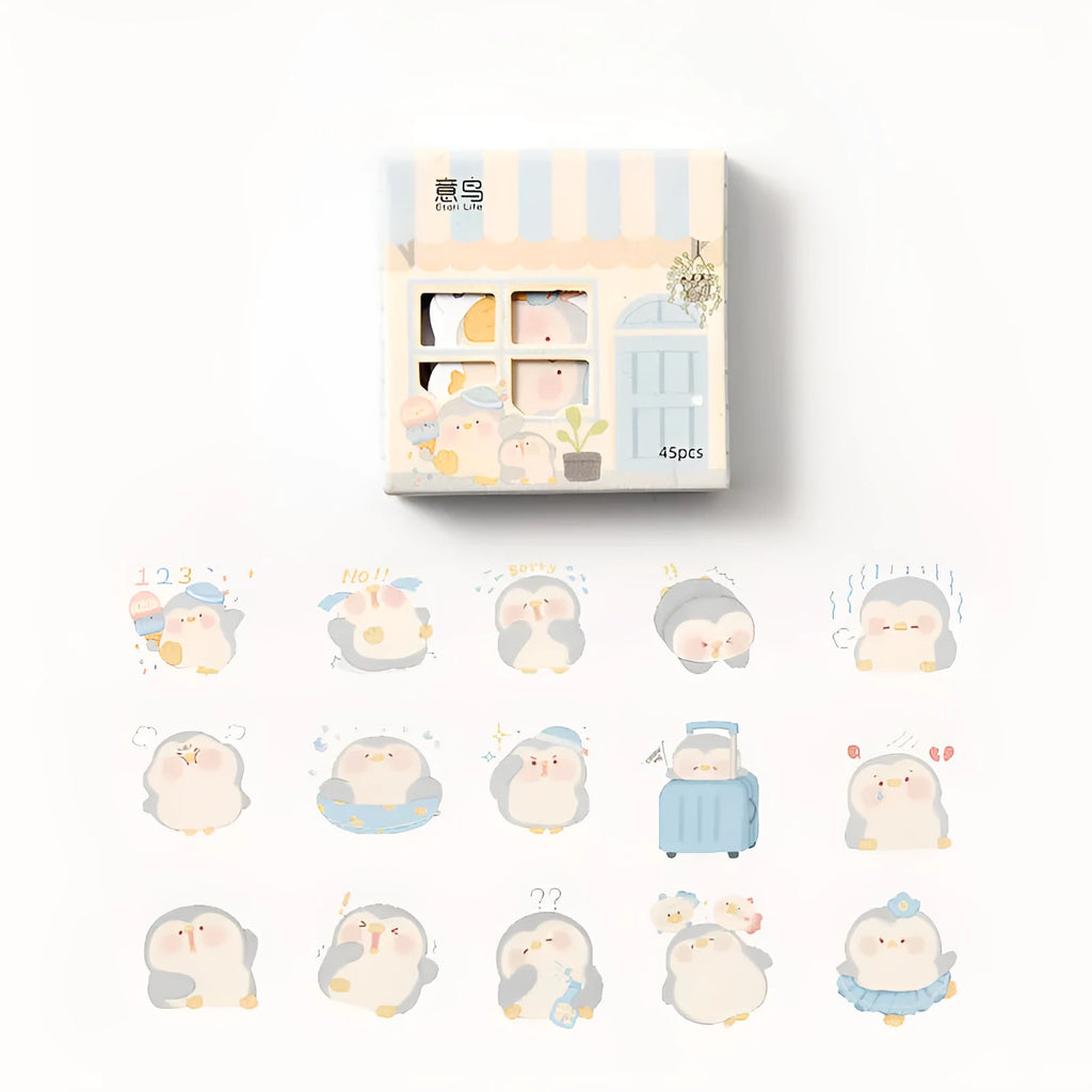 Account stickers with penguin cute design for financial bookkeeping organisation