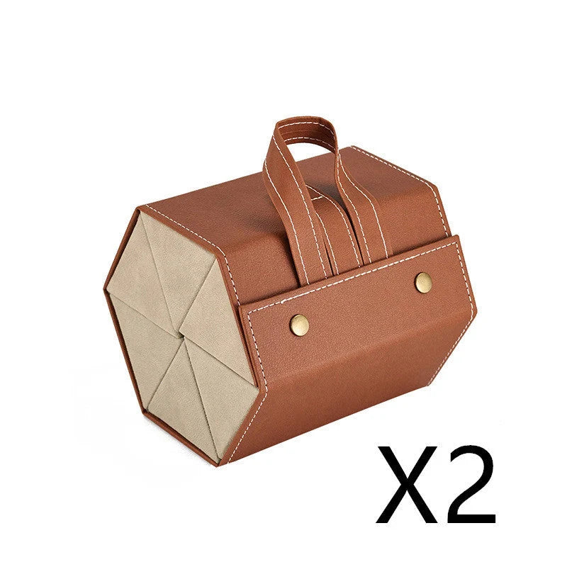 Foldable PU leather sunglasses and eyeglasses organizer case with five slots