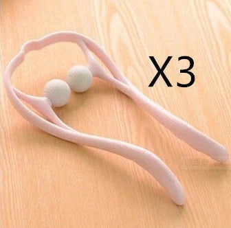 Adjustable neck massager in pink, blue, and green for deep tissue relief