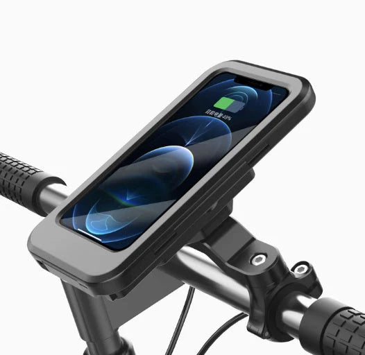Waterproof mobile phone stand for bicycles and motorcycles with adjustable angles