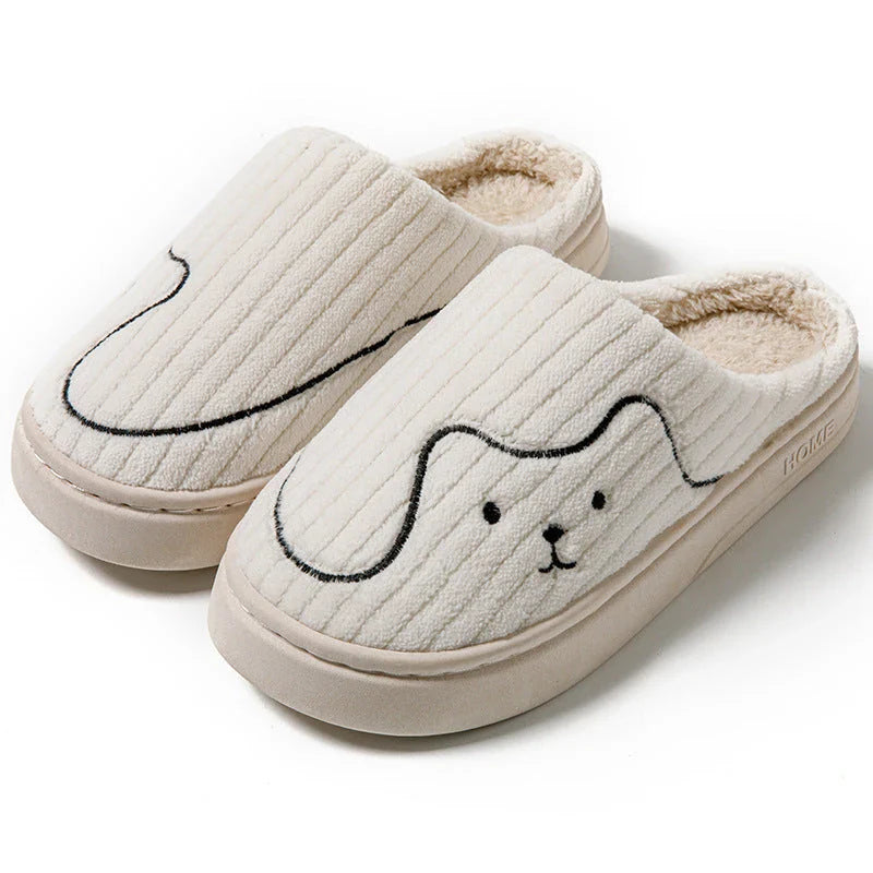 Cozy cat-themed slippers with plush uppers and non-slip rubber soles, available in a variety of vibrant colors