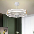 60cm variable frequency electric fan integrated ceiling light in black, with three-colour lighting and remote control