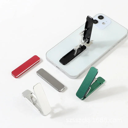 Portable aluminium alloy universal phone holder with folding design for hands-free use