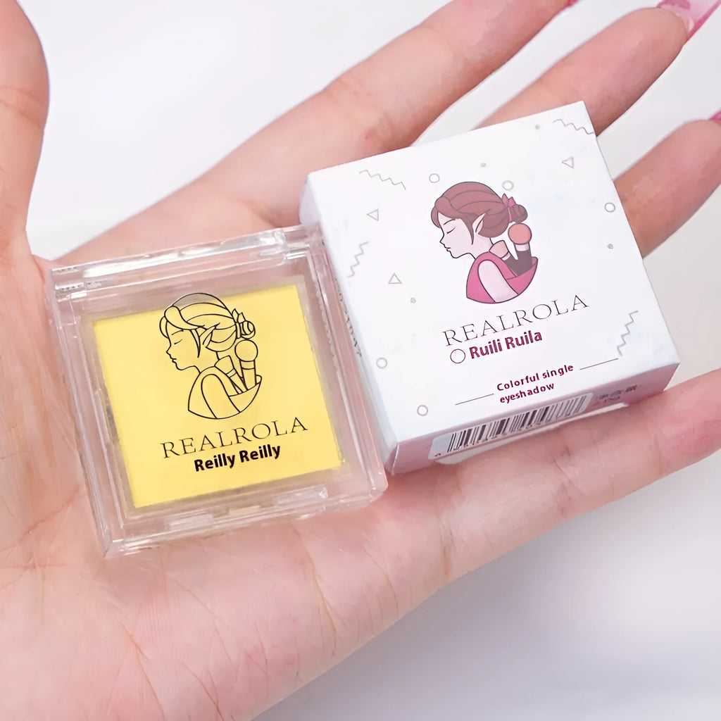 Single pan of matte monochrome eyeshadow in bright yellow shade, 2g net content