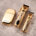 Gold cordless hair clipper with 25W motor and dual charging capability
