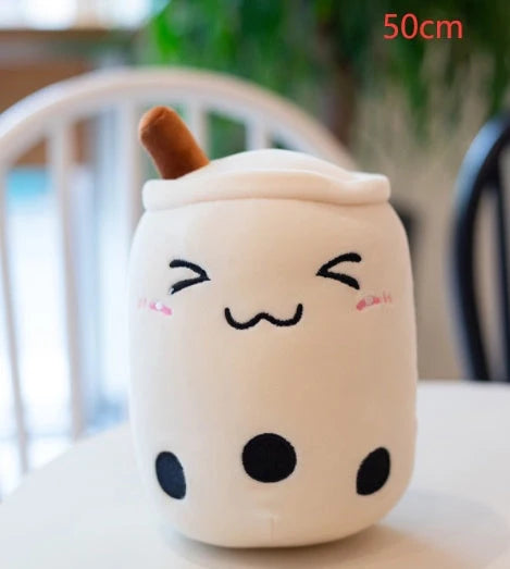 Strawberry Milk Tea Plush Boba Cup Toy in various colours and sizes