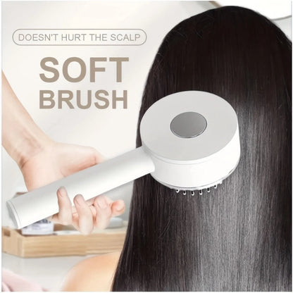 Self-Cleaning Hair Brush with Airbag Massage for curly hair, featuring one-key self-cleaning and scalp massage.