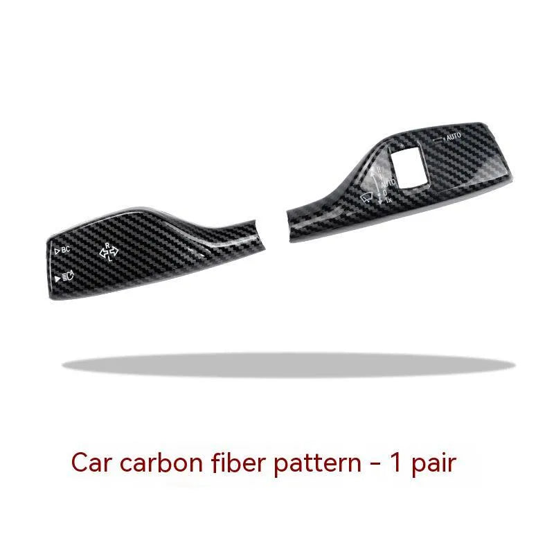 Set of two ABS steering lever rod decorations in carbon fibre pattern and piano black finishes
