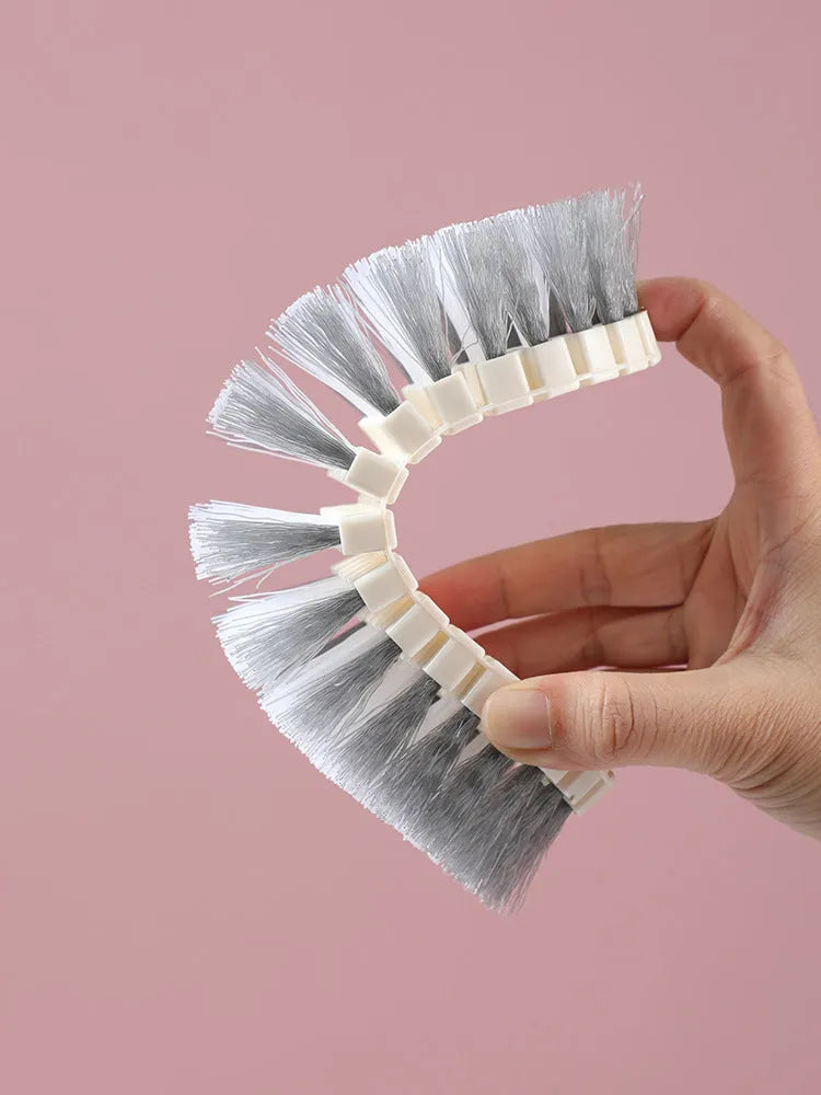 White flexible brush for cleaning bathroom tile grout lines, made of PP plastic, 15.5x5.8x4cm