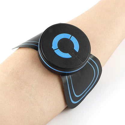 HQ-185 Mini Electric Shoulder and Neck Massager in black with massage patch