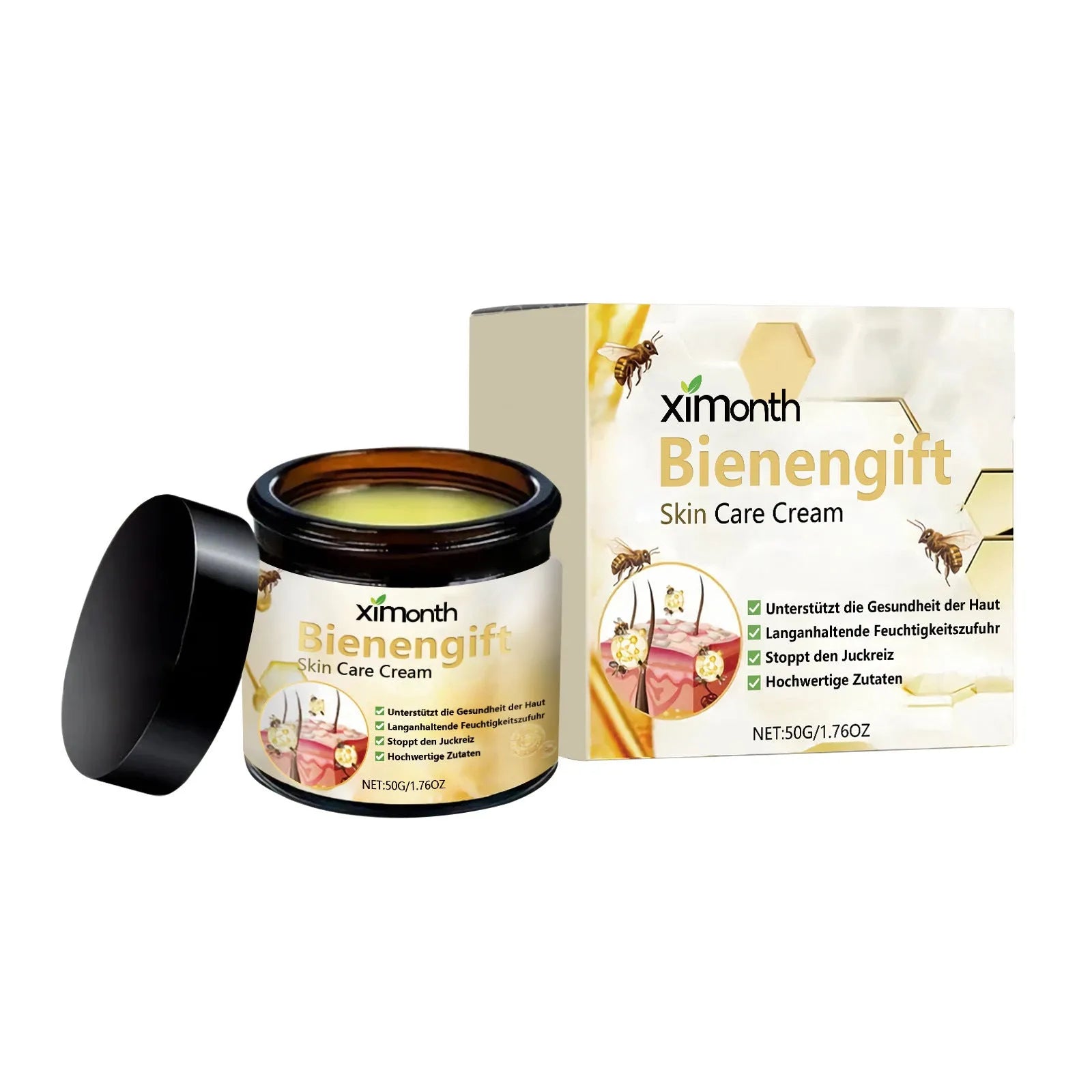 50g jar of bee venom and herbal blend moisturising body cream