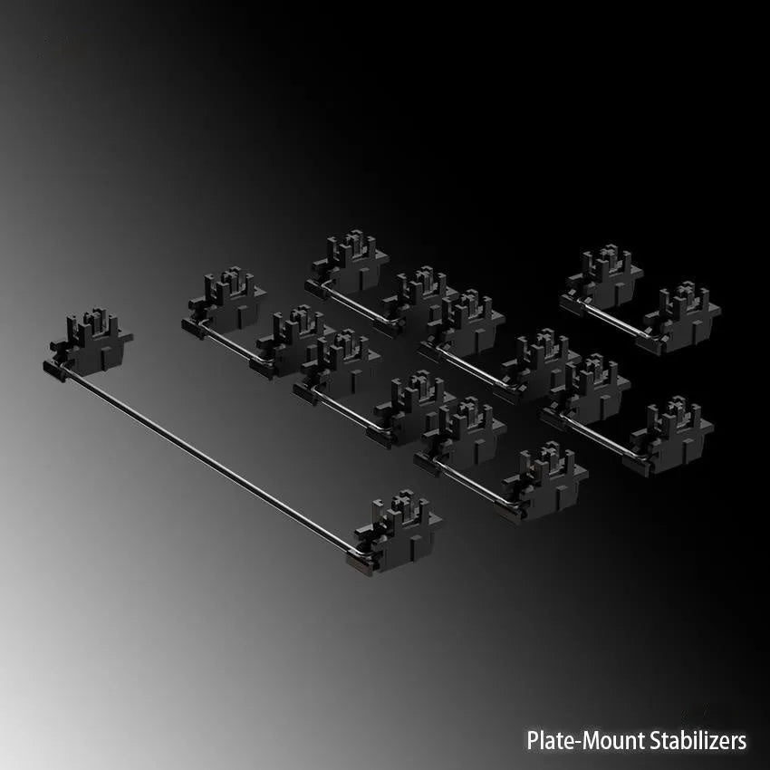 Black and milky white mechanical keyboard stabilisers for 6.25U and 7U spacebars