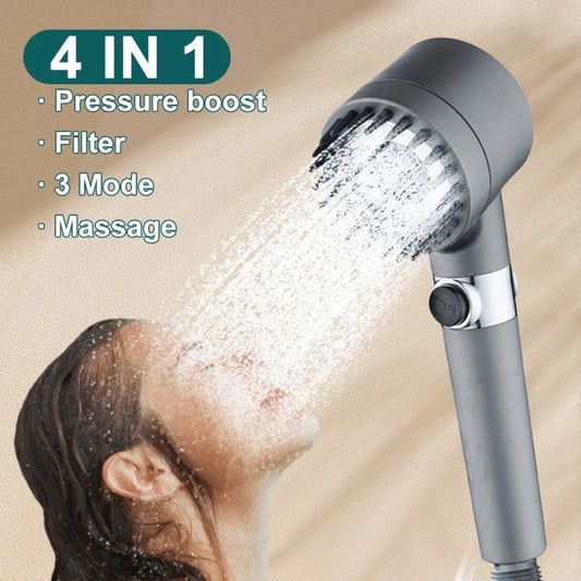 Luxurious Multi-Mode Shower Head with Rainfall Effect, Massage Function, and Built-in Water Filter