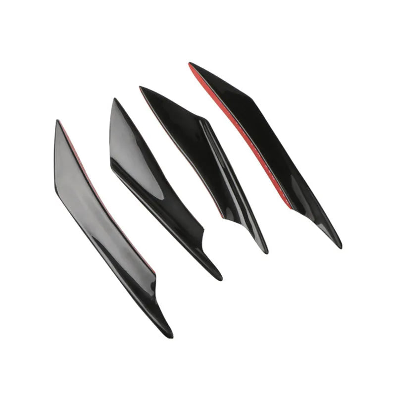 Carbon fibre automotive bumper blade spoiler kit with four ABS plastic components for bumper modification