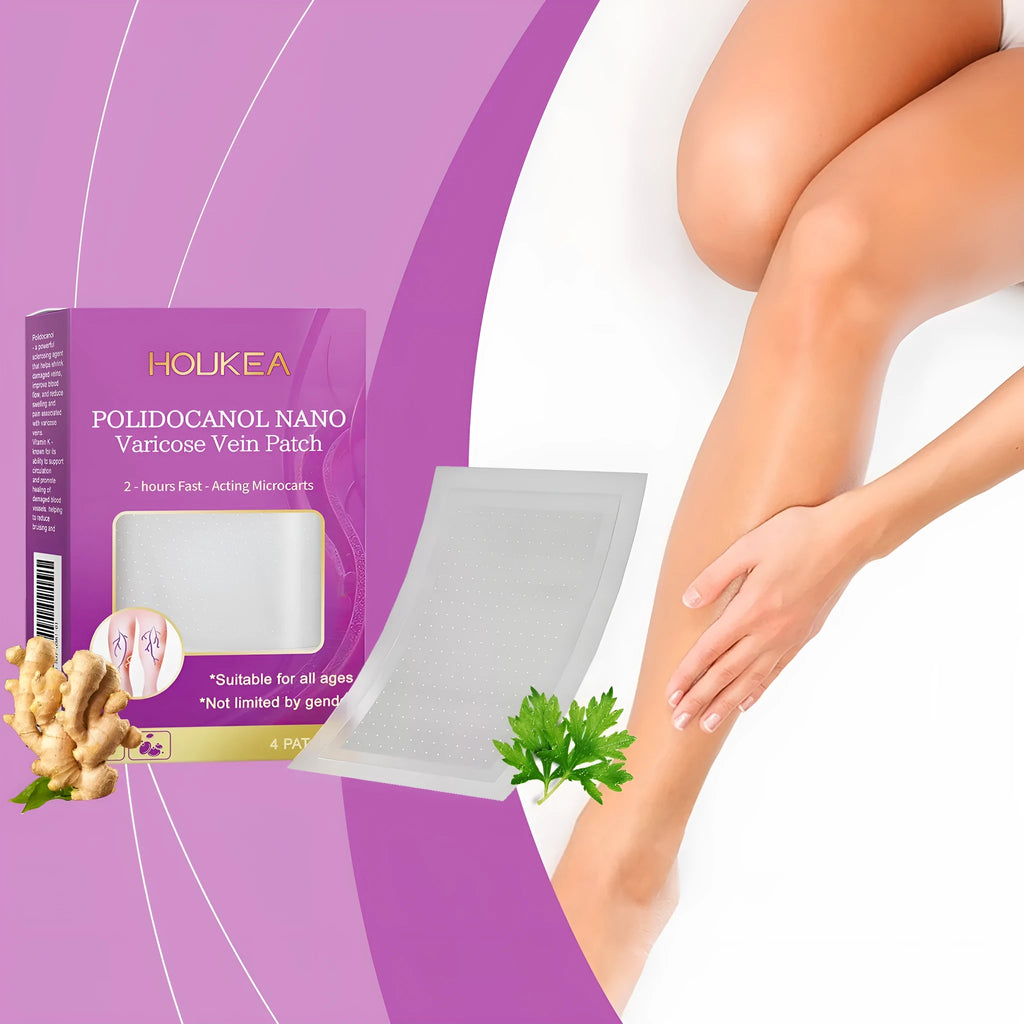 Four micro needle patches containing Moxa Leaf and Ginger Root extracts