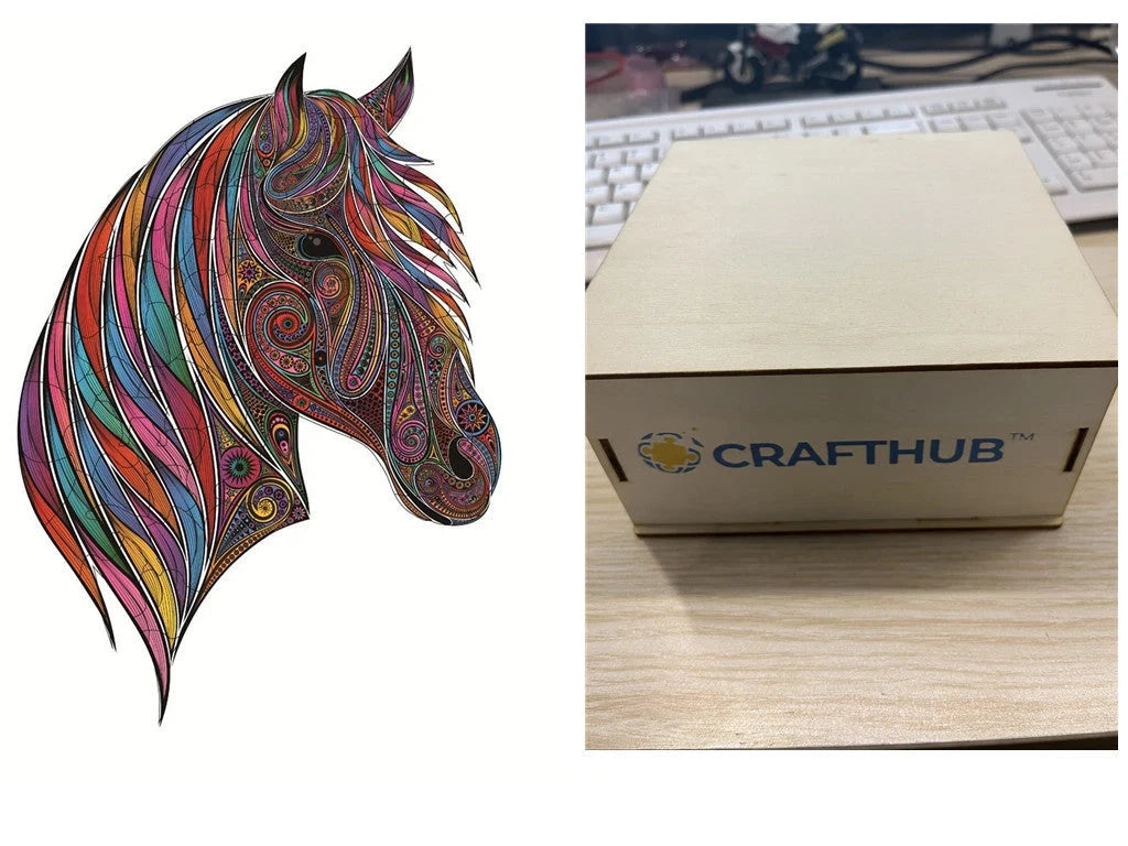 Animal Puzzle Craft Hub A3 Size Wooden Box for puzzle storage and display