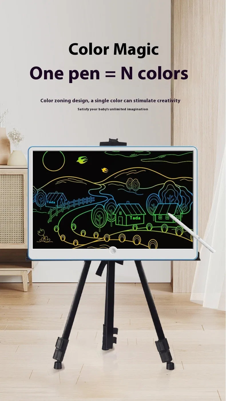 19-inch rechargeable LCD writing tablet for children with stylus in blue and white colour
