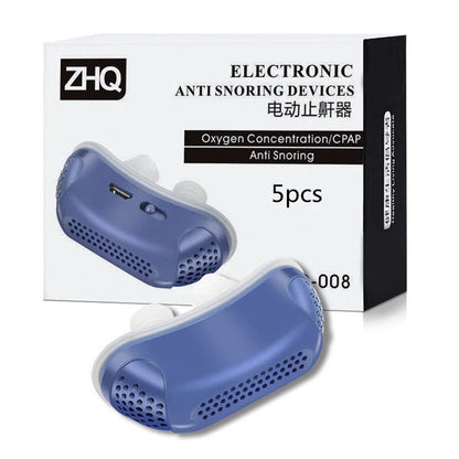 Electric Anti-snoring Respirator in coral blue, mint green, and ivory white