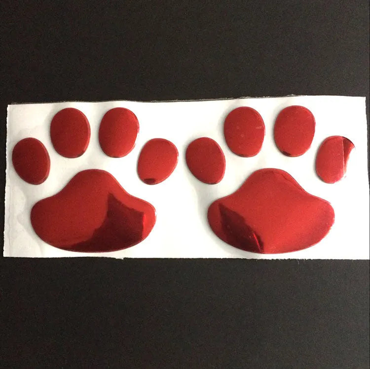 PVC car sticker with hand-shaped dog footprints design in multiple colours for vehicle bumpers