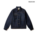 Men's raw pulp colour Japanese-style loose jacket with red edge cloth detailing