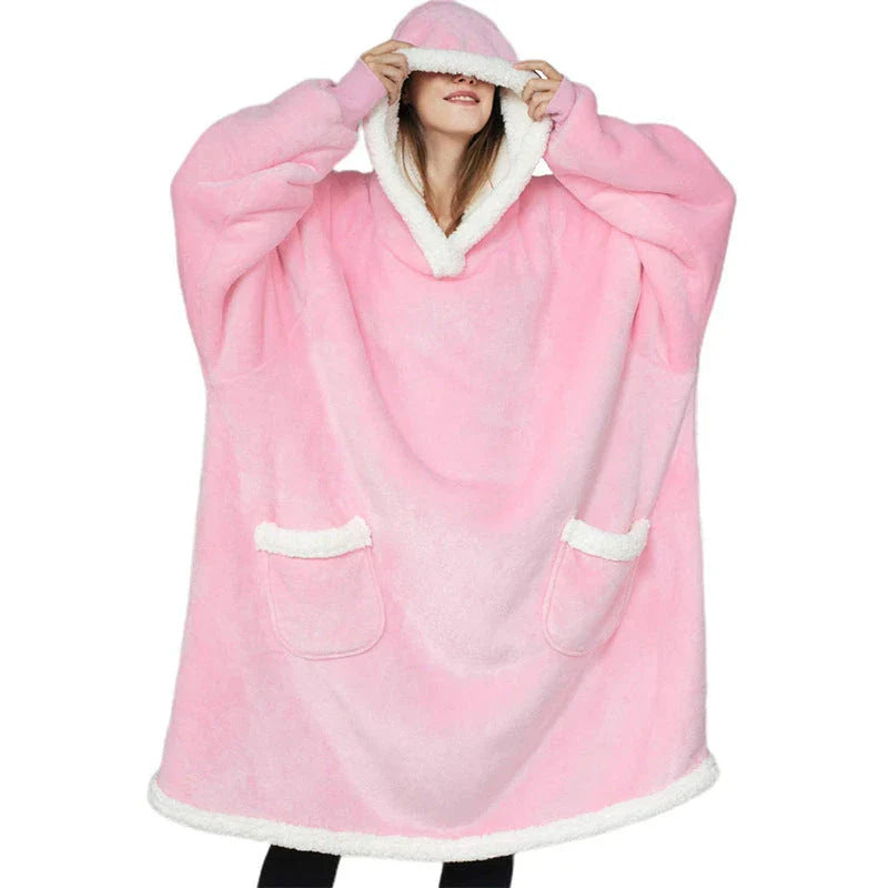 Winter TV Hoodie Blanket in various colours, showcasing oversized design and pockets