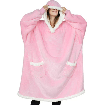 Cozy TV Hoodie Blanket in Variety of Colors - Plush Polyester Pullover with Front Pockets for Relaxation and Comfort