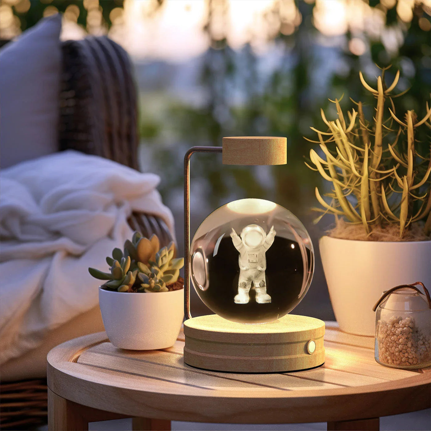 Dazzling crystal ball nightlight with captivating cosmic designs, creating a warm, soothing ambiance in your home