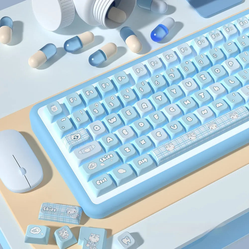 Watercolour cat custom keycap set for mechanical keyboards with sublimation printing