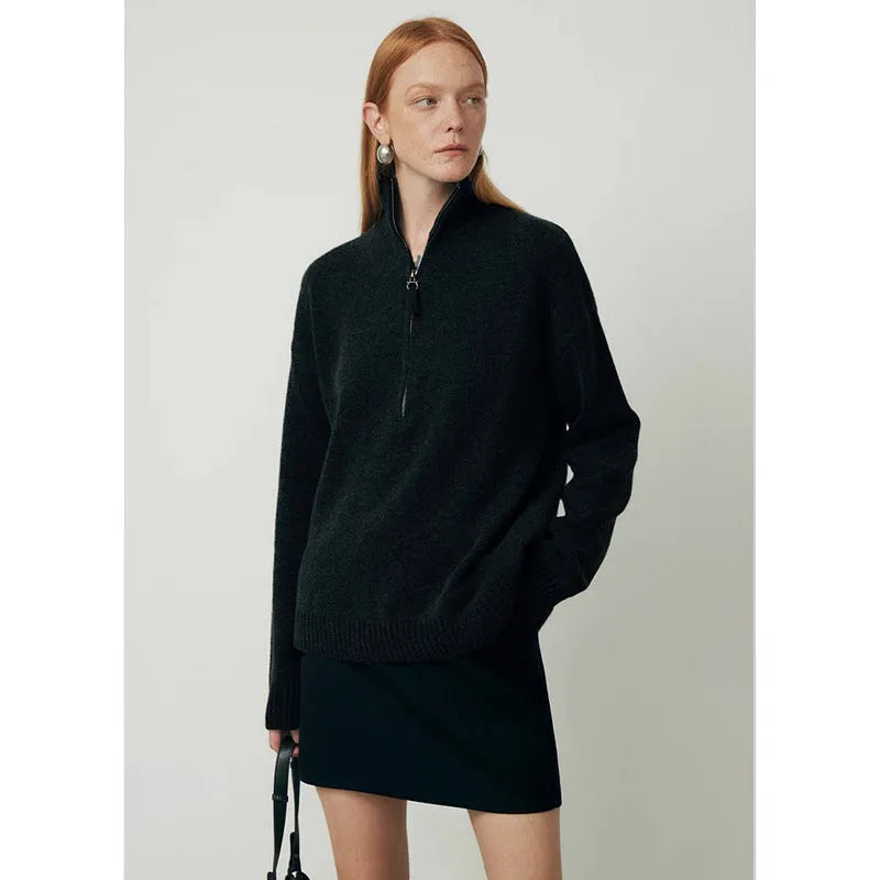 Black wool bandage dress with loose lapel top and long sleeves
