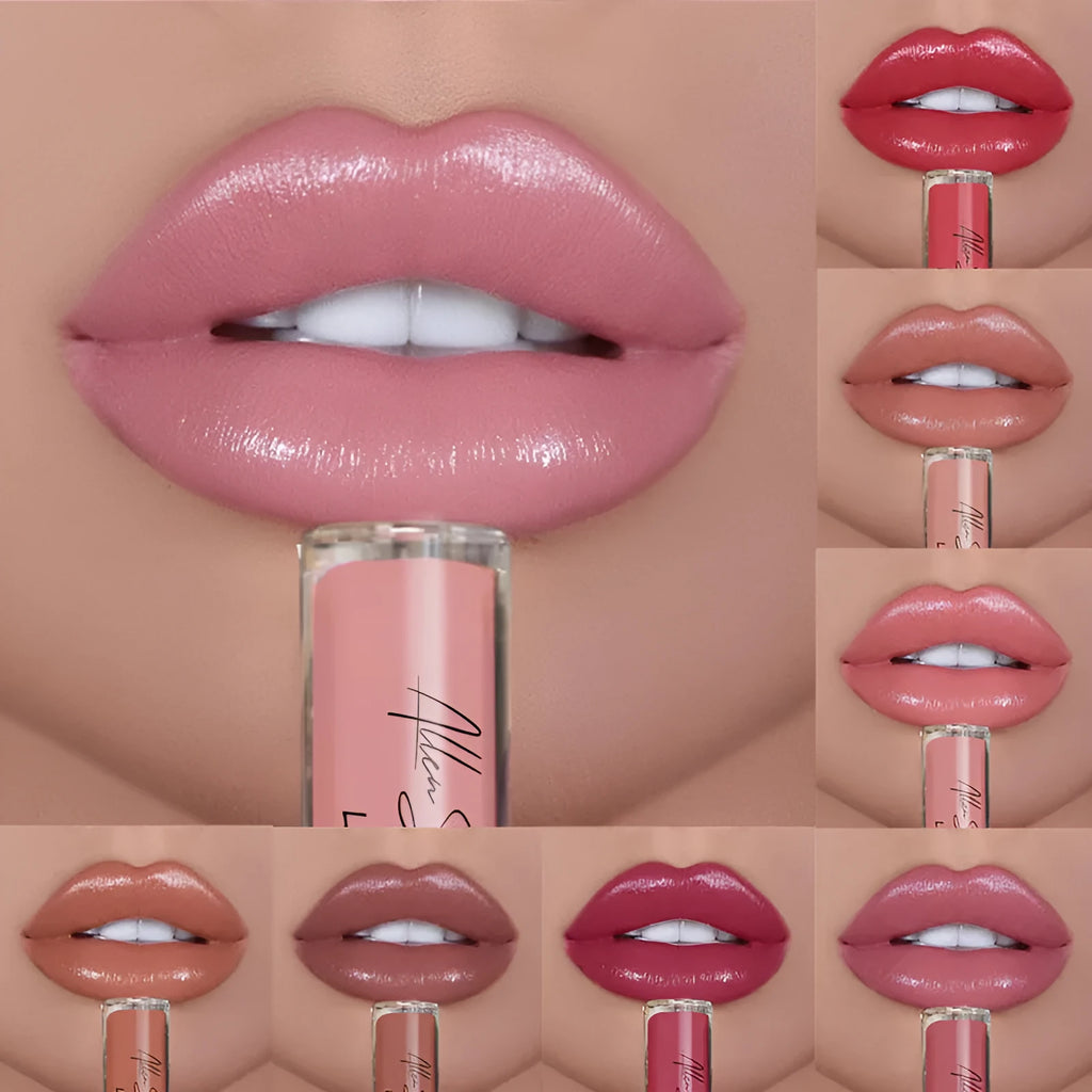 Silky Cream Texture Lip Gloss for Daily Use Lip Glaze Lipstick Cross-Border Exclusive 12 Colour Options Set Mineral Ingredients Three-Year Shelf Life Non-Import Cosmetic