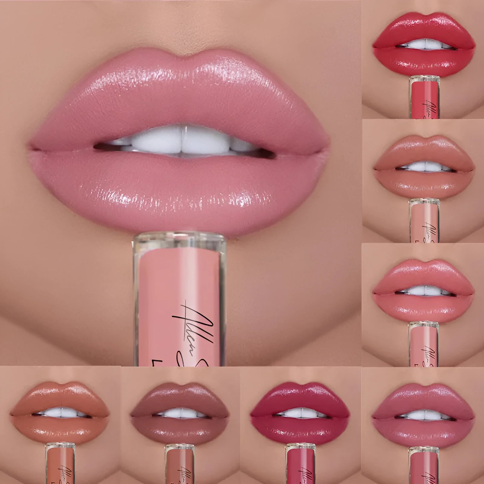 Silky Cream Texture Lip Gloss for Daily Use Lip Glaze Lipstick Cross-Border Exclusive 12 Colour Options Set Mineral Ingredients Three-Year Shelf Life Non-Import Cosmetic