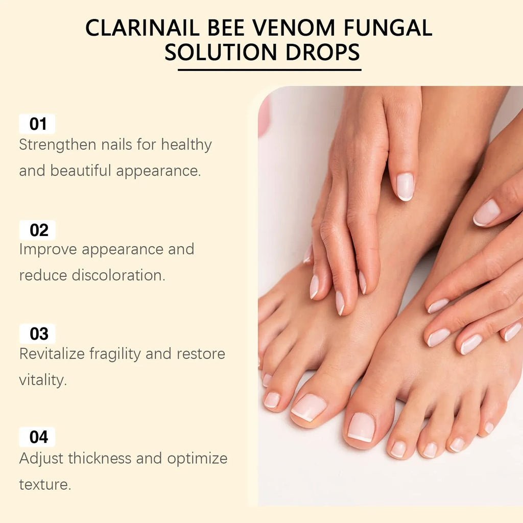 50ml bottle of nail care solution with bee venom and peppermint oil for fungal treatment